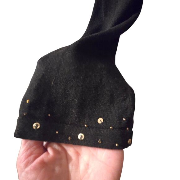 Berek 2 Small Sweatshirt Black Ugly Christmas Holiday Santa Hat Poinsetta - Picture 4 of 11